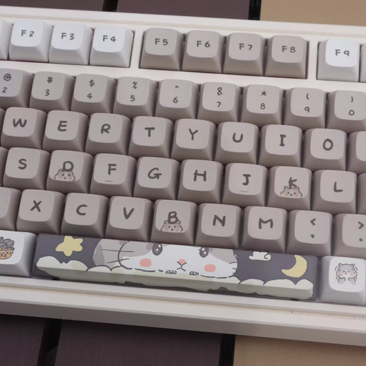 Keycaps Temática de Ratón Gris Lechoso para Teclado Mecánico - Image 2