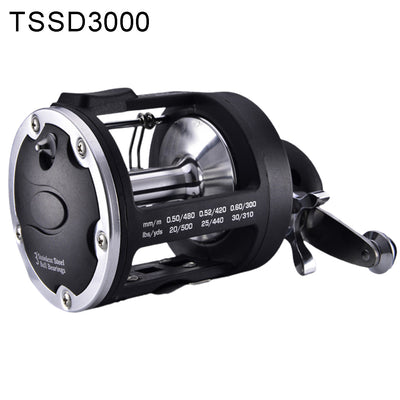 Carrete de Pesca Trolling Agua Salada Derecha Lanzamiento Giratorio Negro - Image 9