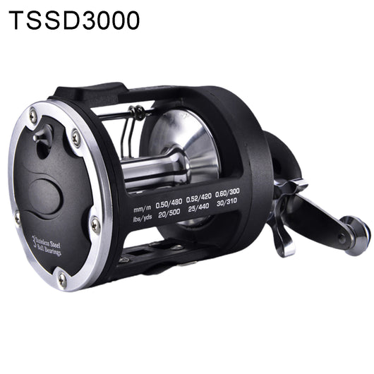 Carrete de Pesca Trolling Agua Salada Derecha Lanzamiento Giratorio Negro - Image 9