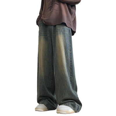 Pantalones Jeans Rectos Anchos para Hombre - Comodidad Casual de Verano - Image 4