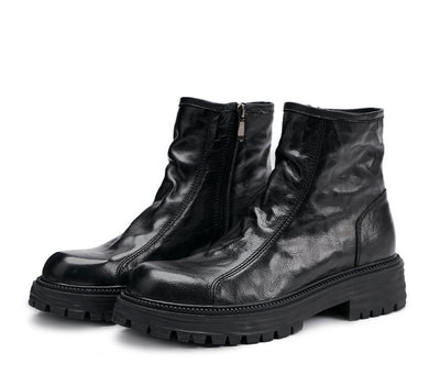 Botas Worker de Cuero Genuino con Plataforma para Hombre - Otoño e Invierno - Image 5