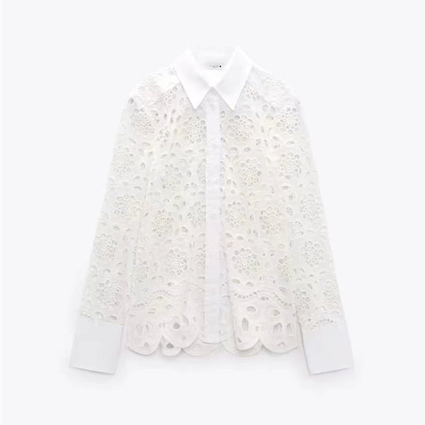 Traje Falda Camisa con Solapa Calada Elegante - Image 6