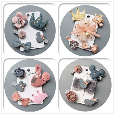 Set de Accesorios para Cabello Infantil Mariposas Coreanas - Horquillas y Diademas