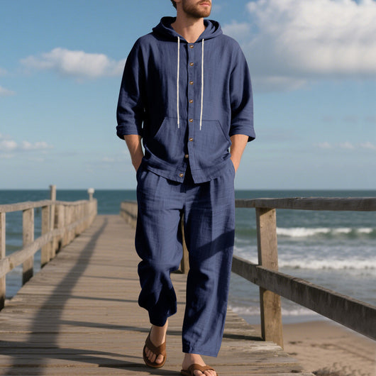 Conjunto Casual de Sudadera con Capucha y Pantalón para Hombre - Image 26