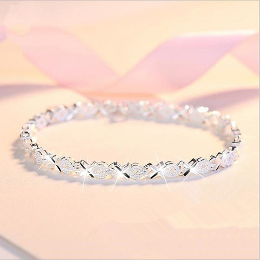Pulsera de Plata Esterlina con Zirconia Cúbica - Diseño Geométrico para Mujer - Image 2