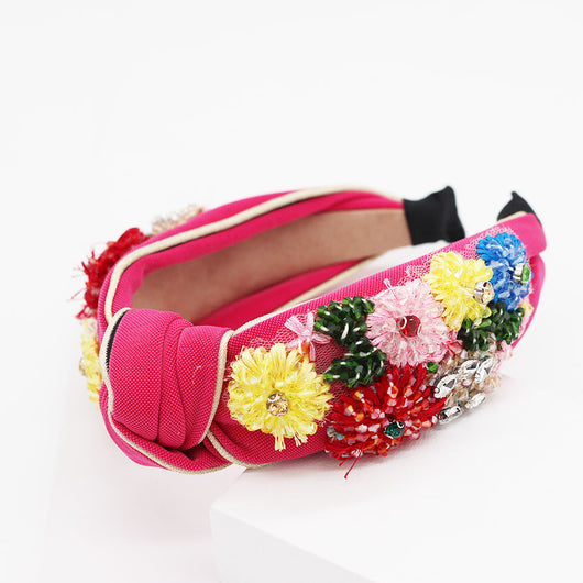 Diadema Geométrica de Metal y Cristal con Cruz Floral - Image 16