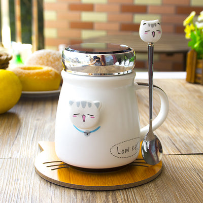 Taza de Cerámica con Tapa y Cuchara - Diseño Adorable para Café - Image 6