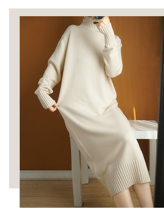 Vestido Tejido Cálido Estilo Coreano con Relleno de Lana - Image 4