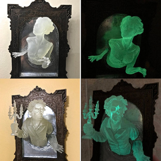 Espejo Luminoso Ghost Resin con Cruz - Decoración Brillante de Pared - Image 3
