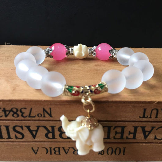 Pulsera de Cuentas Elefante Cristal - Joya Cultural Artesanal - Image 3