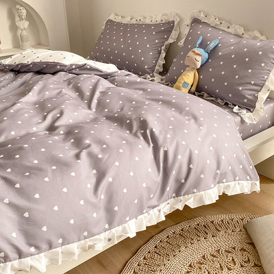 Juego de Cama Princesa 4 Piezas con Funda Nórdica Estampado Corazones - Image 15