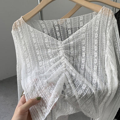 Blusa de Encaje Protección Solar - Manga Larga Fresca para Verano - Image 4