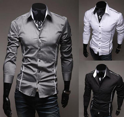 Camisa Casual Slim Fit para Hombre - Algodón Premium Manga Larga