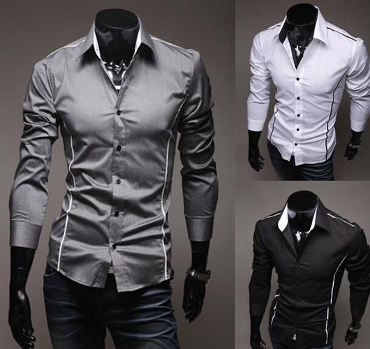 Camisa Casual Slim Fit para Hombre - Algodón Premium Manga Larga