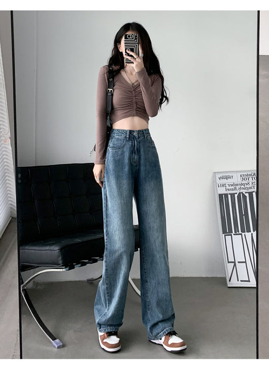 Jeans Acampanados de Talle Alto para Mujer Talla Grande con Efecto Drapeado - Image 13