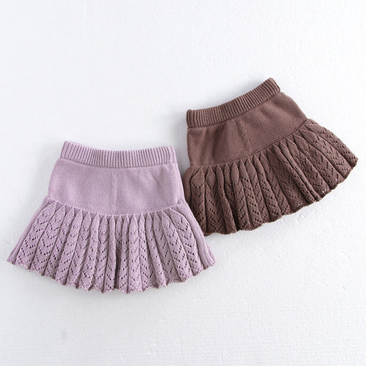 Falda Pantalón Plisada Retro Hueca para Niñas - Image 3