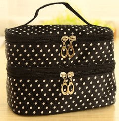 Bolsa de Cosméticos Doble Capa con Diseño de Lunares - Gran Capacidad - Image 7
