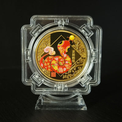 Medalla Conmemorativa Año de la Serpiente Chapada en Oro y Plata - Image 18