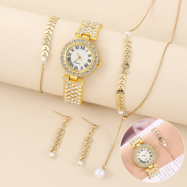 Reloj de Lujo para Mujer con Cristales Brillantes y Pulsera Ajustable
