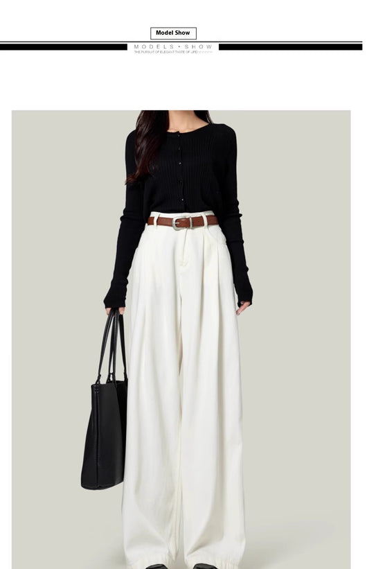 Pantalones Rectos de Tiro Alto para Mujeres Petite - Image 26
