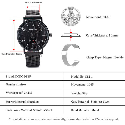 Reloj de Moda con Esfera de Madera y Diseño Dimple Unisex - Image 6