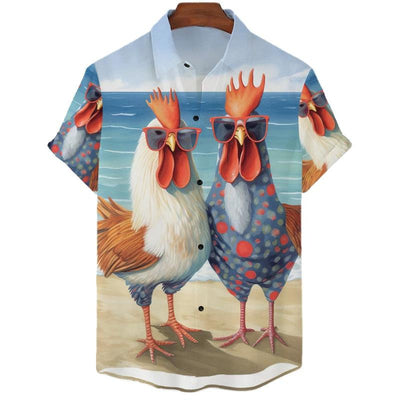 Camisa Casual Talla Grande Hombre Verano con Estampado Digital 3D Manga Corta - Image 12