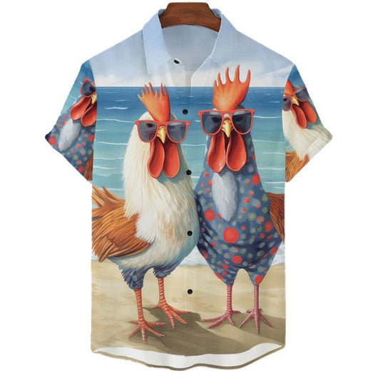 Camisa Casual Talla Grande Hombre Verano con Estampado Digital 3D Manga Corta - Image 12