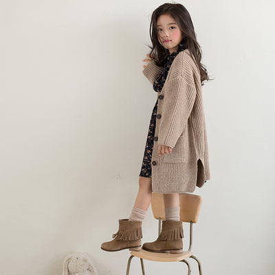 Cardigan Tejido de Botones para Niñas con Cuello Grueso - Image 11