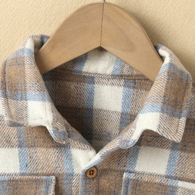 Camisa Cuadriculada Infantil de Botones - Estilo Casual Moderno - Image 11