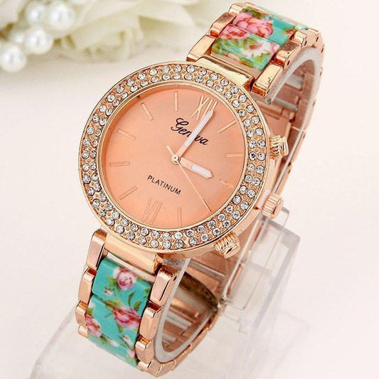 Reloj de Mujer de Aleación Cerámica con Doble Fila de Cristales Estilo Ginebra - Image 2