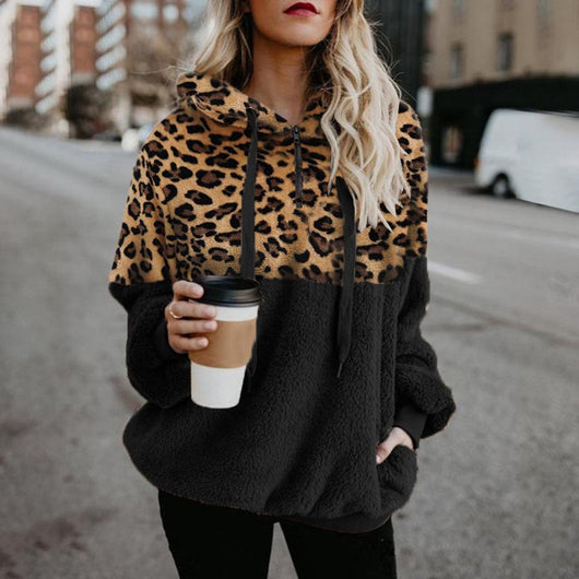 Blusa con Estampado de Leopardo y Bolsillo con Cierre