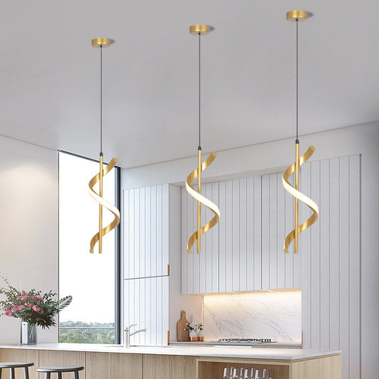 Lámpara Espiral Moderna para Comedor y Dormitorio