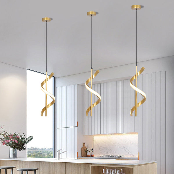 Lámpara Espiral Moderna para Comedor y Dormitorio