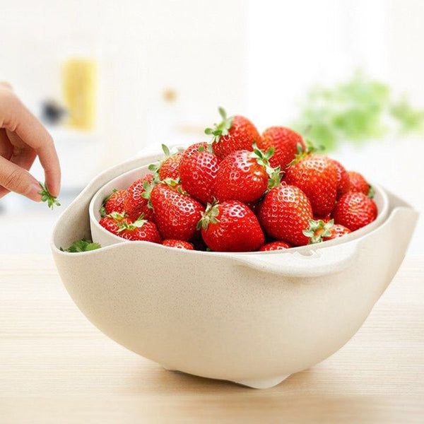 Colador y Organizador de Cocina Multiusos - Cesta de Lavado de Arroz y Frutas