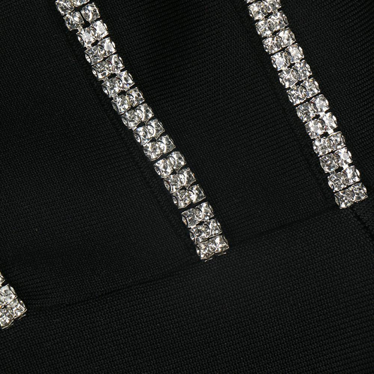 Jumpsuit Bandage Escotado con Espalda Descubierta y Diamantes - Image 12