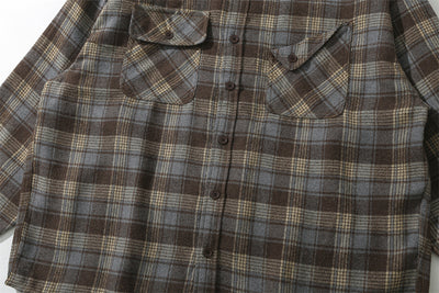 Camisa Cuadriculada Retro para Hombre con Manga Larga y Corte Holgado - Image 16