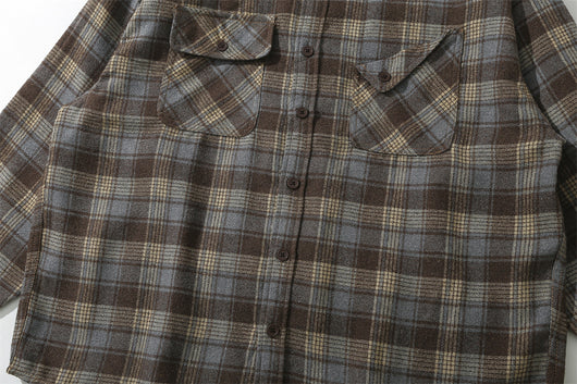 Camisa Cuadriculada Retro para Hombre con Manga Larga y Corte Holgado - Image 16