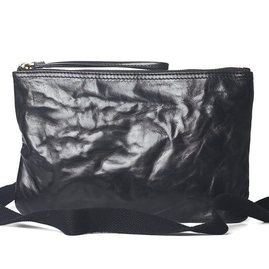 Bolso Vintage de Cuero Artesanal con Volante y Cierre de Cremallera - Image 5