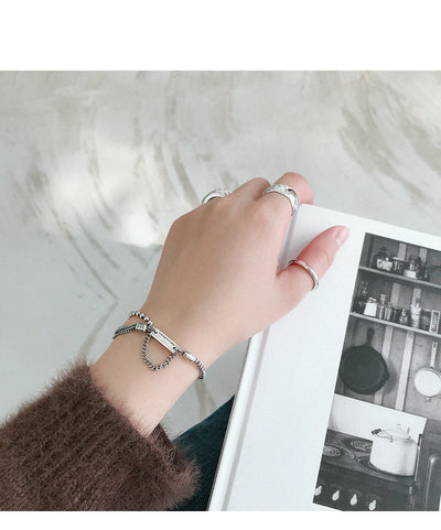 Pulsera de Cadena Cuadrada con Borla Made Square