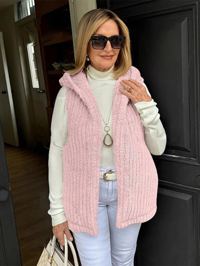Chaleco Fuzzy sin Mangas con Capucha para Mujer - Comodidad y Estilo - Image 15