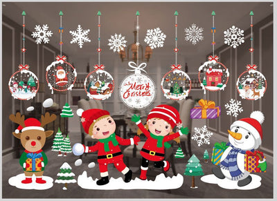 Pegatinas Navideñas para Ventanas en Colores Festivos - Image 13