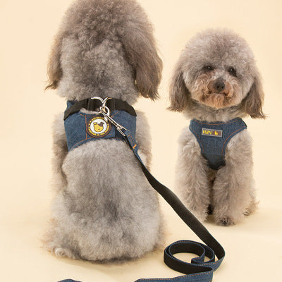 Arnés Chaleco Vaquero con Cuerda de Tracción para Perros