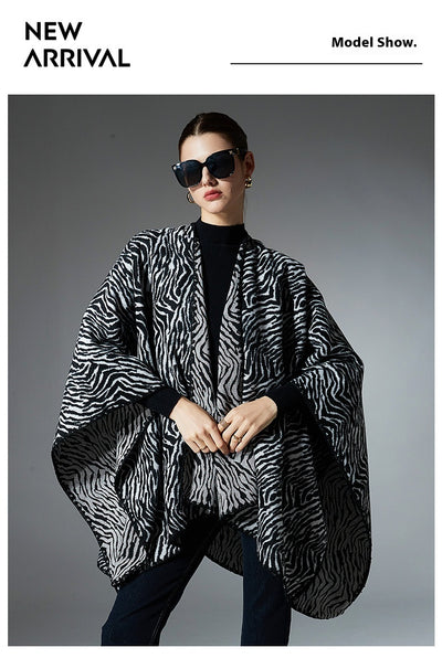 Chal Zebra Cálido de Largo Medio para Invierno - Image 8