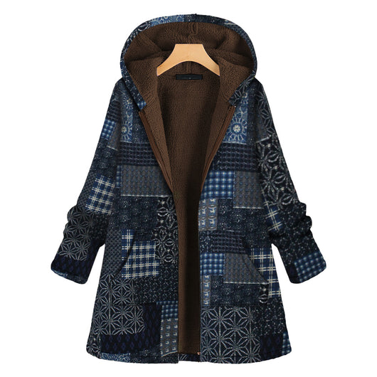 Chaqueta Acolchada con Estampado Étnico y Terciopelo - Image 4