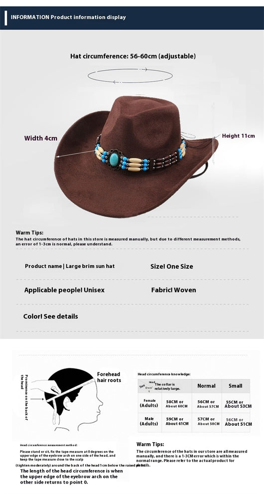 Sombrero Vaquero Punk de Ala Ancha con Peluche Sintético para Montar a Caballo - Image 12