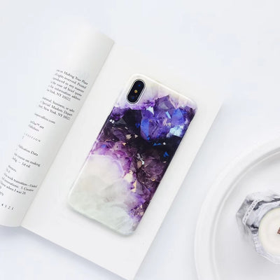 Funda para teléfono con patrón mármol púrpura efecto viento frío - Image 3