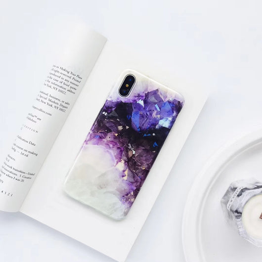 Funda para teléfono con patrón mármol púrpura efecto viento frío - Image 3