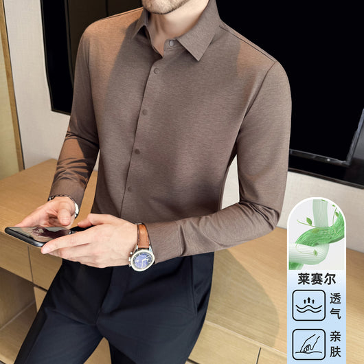 Camisa Stretch Sin Costuras para Hombre con Botones Reforzados - Image 2