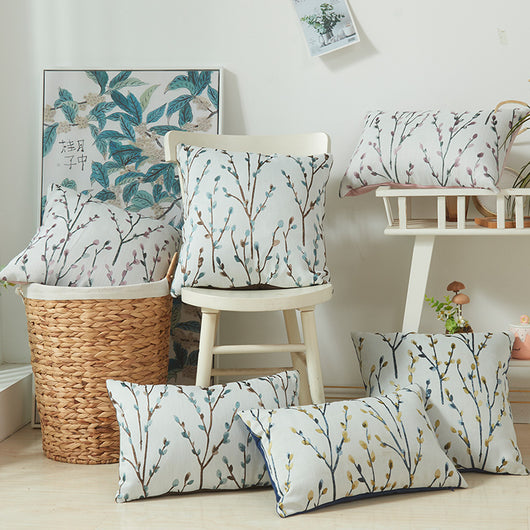 Funda de Almohada Floral con Hojas y Plantas - Image 11