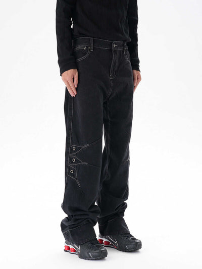 Jeans Sueltos Machete con Contraste de Color para Hombre - Image 3